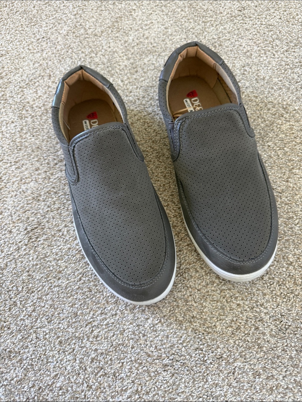 Deer Stags Gray Perforated Slip-On Loafers